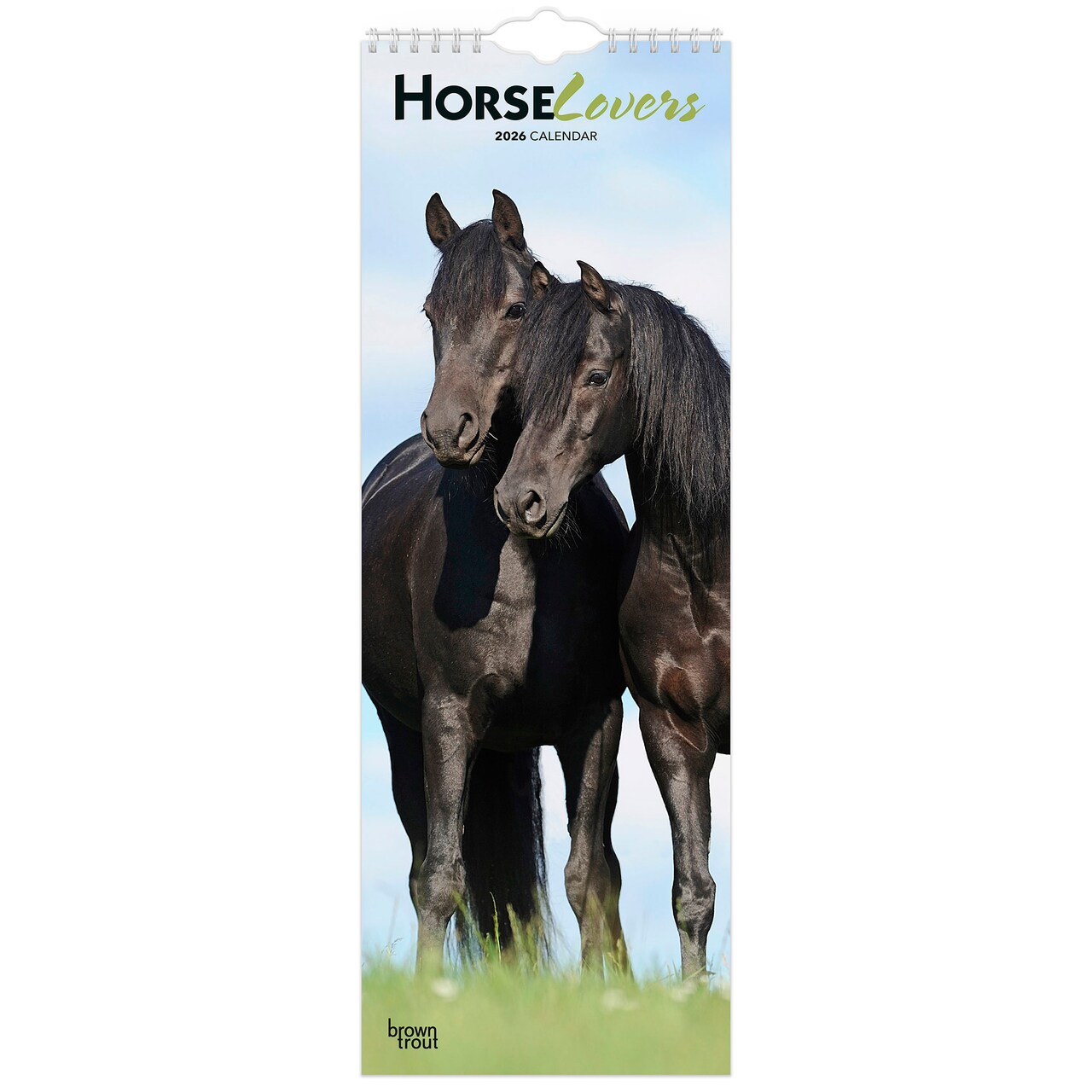 Horse Lovers | 2026 5.7 x 16.5 Inch (Hanging) Monthly Slimline Wall Calendar